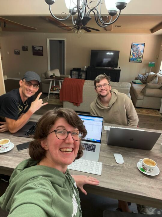 James, Wayne, and Anne decided to get the summit started early at the Airbnb with some homemade cappuccinos. 